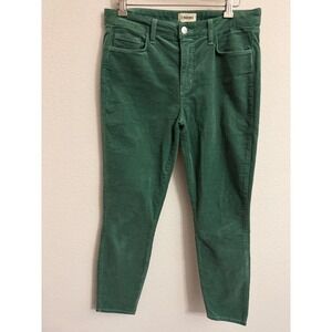 L'AGENCE Margot High Rise Skinny Corduroy Pants Frosty Spruce Green 28 2294VTN